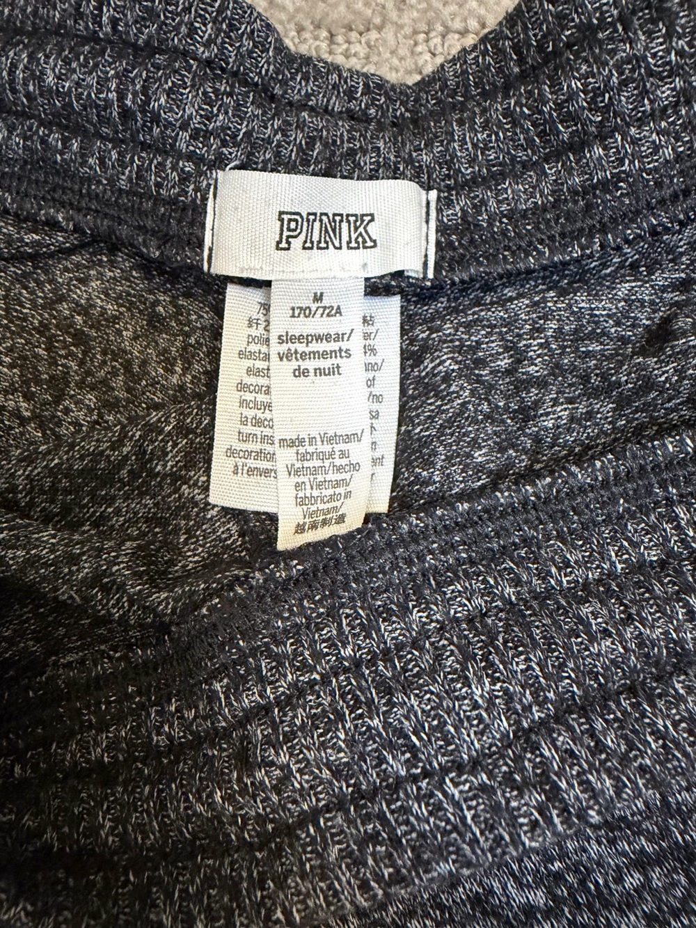 PINK Victoria's Secret Charcoal Heather Lounge Shorts with Logo Trim - Picture 3 of 4